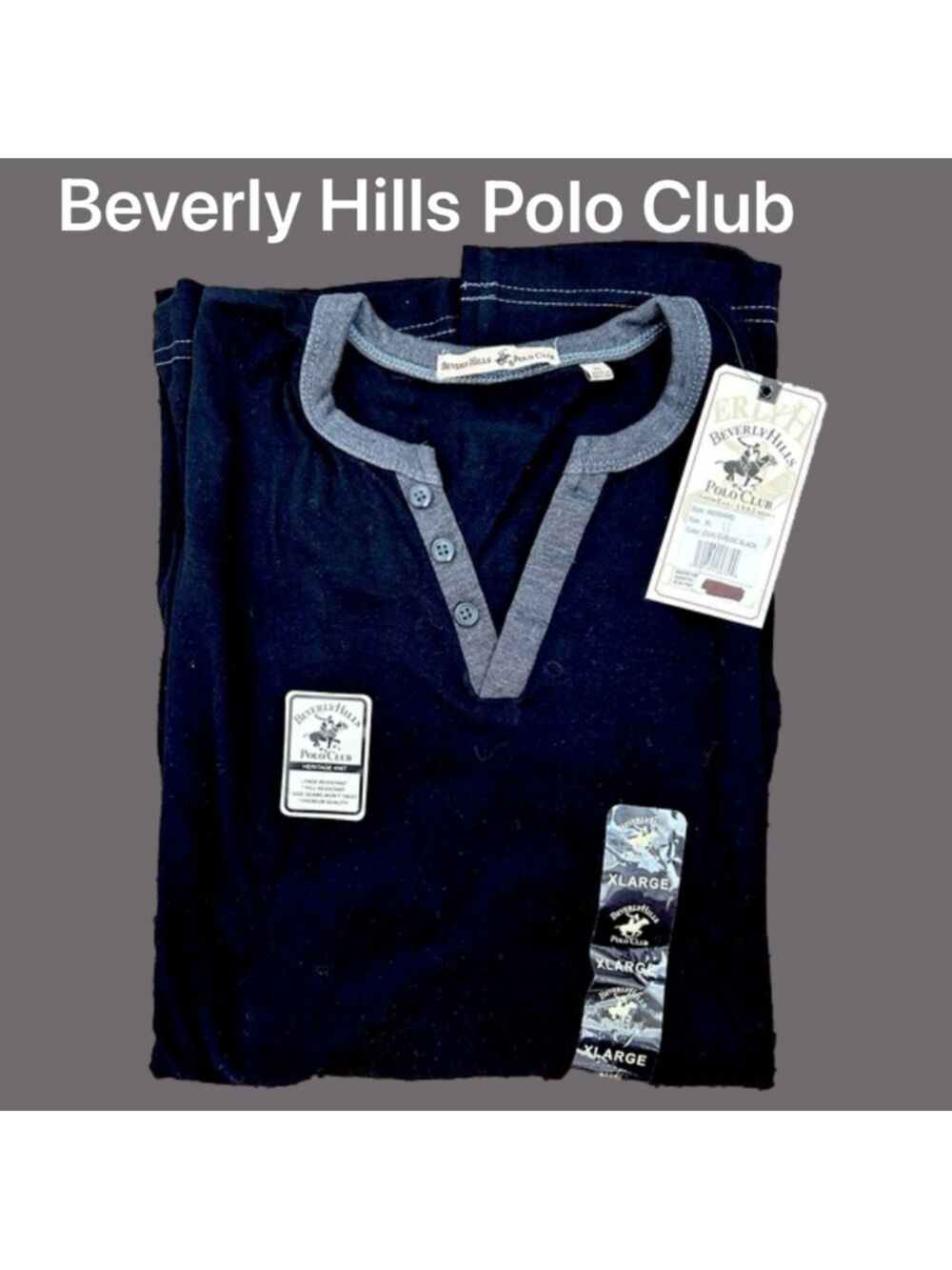 Beverly Hills Polo Club (XL) NWTs Black with Grey trim
